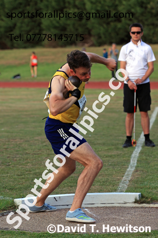 Shot putt, 2025 NEGP No 6 Monkton, Wednesday, August 13th.  Photo: David T. Hewitson/Sports for All Pics